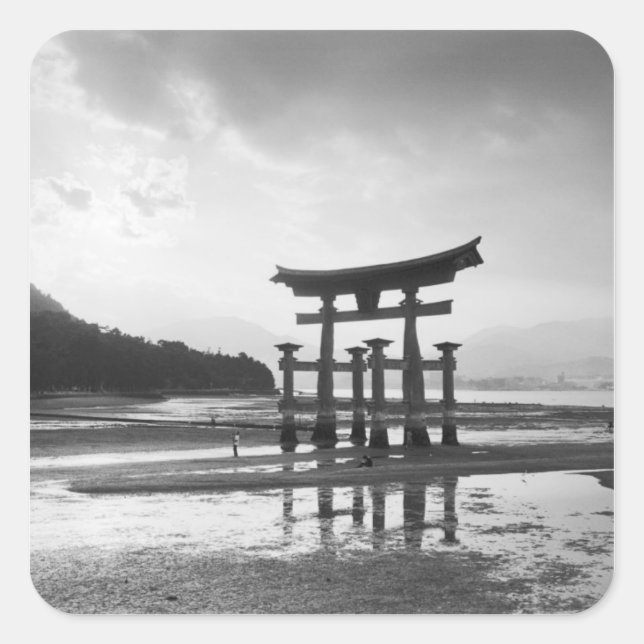 Asia, Japan, Myajima. Torri Gate Square Sticker (Front)