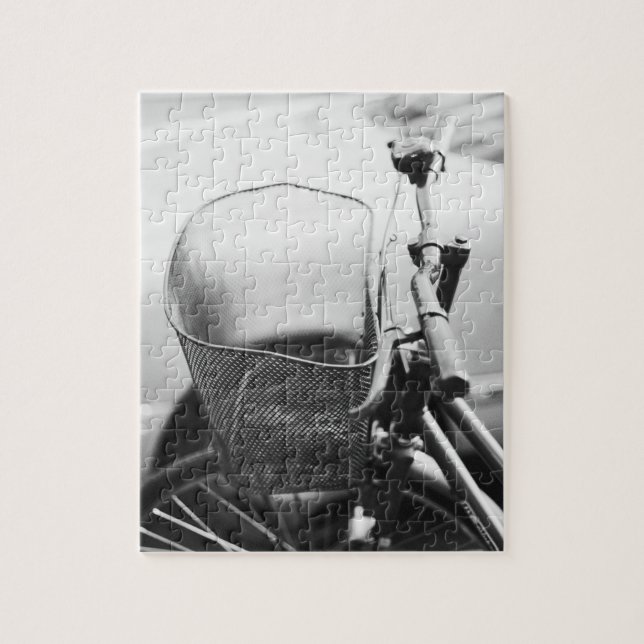 Asia, Japan, Tokyo. Bike basket in the Ginza Jigsaw Puzzle (Vertical)