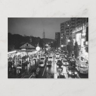 Asia, Japan, Tokyo. Evening, Harajuku Station, Postcard