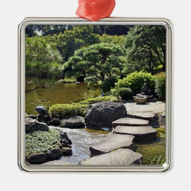 Asia, Japan, Tokyo. The Japanese Garden at the Metal Ornament (Front)
