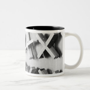 Asia, Japan, Tokyo. The X Fountain, Ueno Two-Tone Coffee Mug