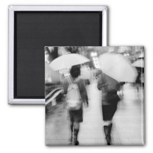 Asia, Japan, Tokyo. Young women and umbrellas. Magnet