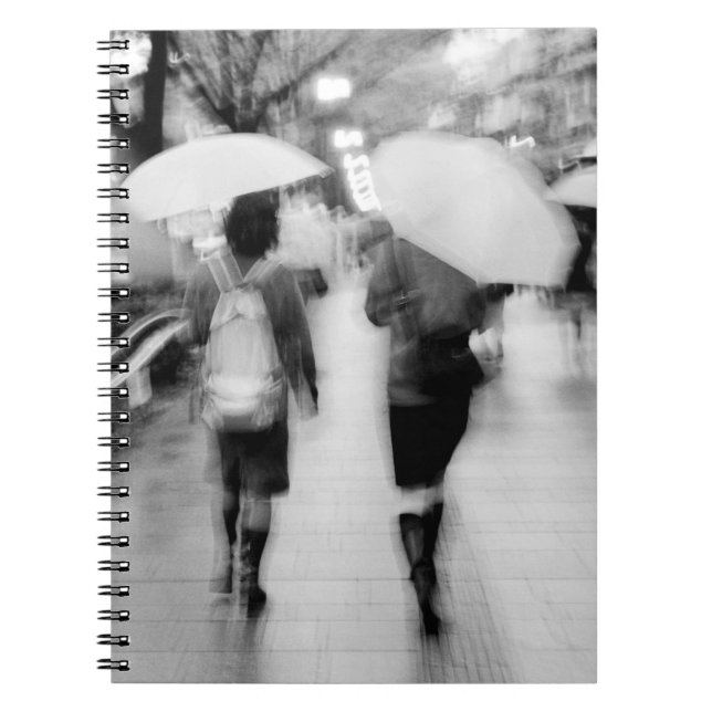 Asia, Japan, Tokyo. Young women and umbrellas. Notebook (Front)