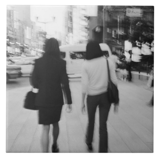 Asia, Japan, Tokyo. Young women on the Ginza. Ceramic Tile (Front)