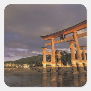 Asia, Japan, western Honshu, Miya, Jima Island, Square Sticker