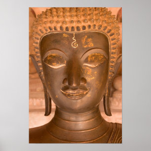 Asia, Laos, Vientiane, Bronze sculpture at Wat Poster