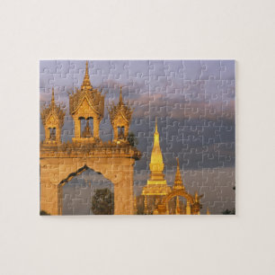 Asia, Laos, Vientiane. That Luang Temple. Jigsaw Puzzle