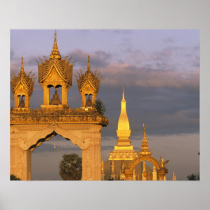 Asia, Laos, Vientiane. That Luang Temple. Poster