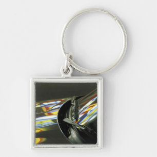 Asia, Malaysia, Melaka. Neon reflections in car Key Ring