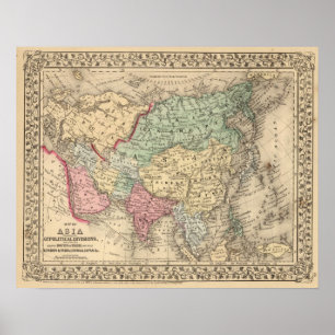 Asia Map by Mitchell Poster