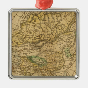 Asia Map by Worcester Metal Tree Decoration