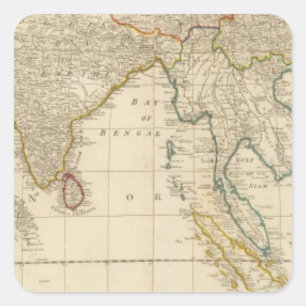 Asia middle square sticker