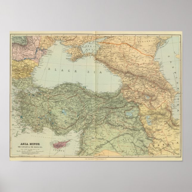 Asia Minor, Caucasus, Black Sea Poster (Front)
