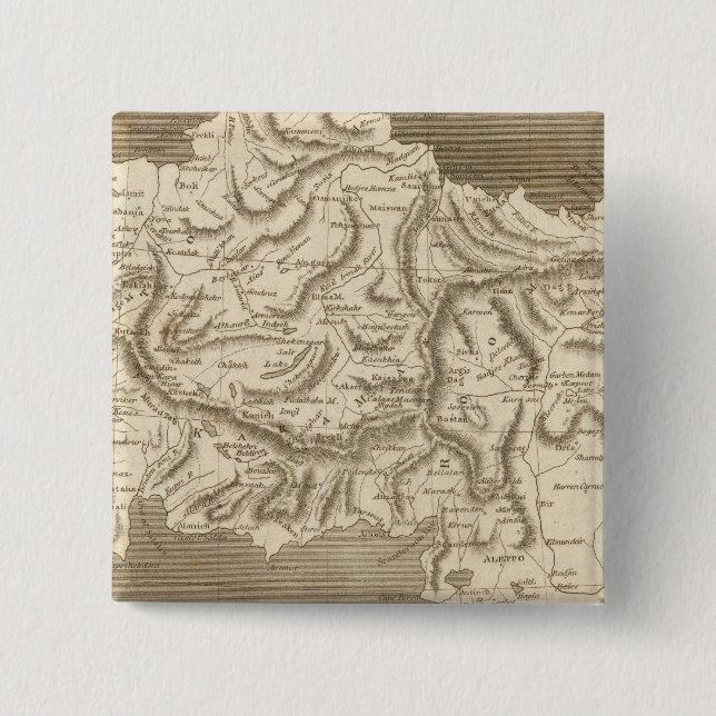 Asia Minor Map by Arrowsmith 15 Cm Square Badge (Front)