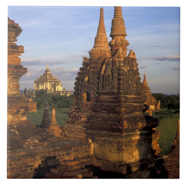 Asia, Myanmar, Bagan. Ancient temples and Ceramic Tile (Front)