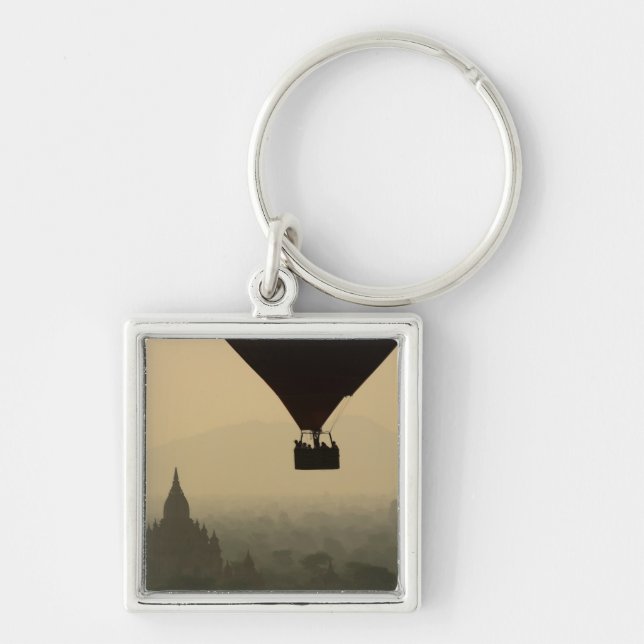 Asia, Myanmar, Bagan, balloon over temples of Key Ring (Front)