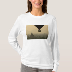 Asia, Myanmar, Bagan, balloon over temples of T-Shirt