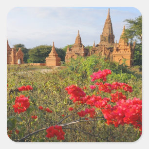 Asia, Myanmar (Burma), Bagan (Pagan). A Bagan Square Sticker
