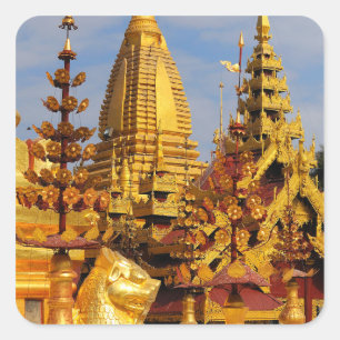 Asia, Myanmar (Burma), Bagan (Pagan). The Shwe 3 Square Sticker