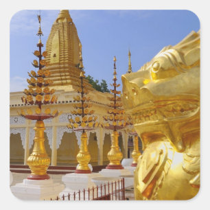 Asia, Myanmar (Burma), Bagan (Pagan). The Shwe 6 Square Sticker