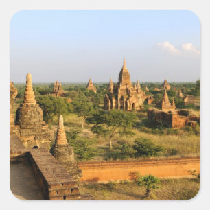 Asia, Myanmar (Burma), Bagan (Pagan). Various Square Sticker