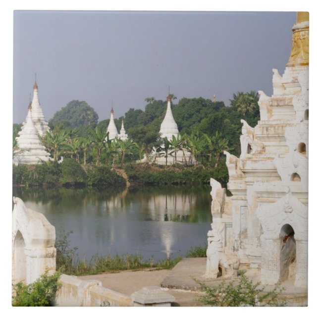 Asia, Myanmar (Burma), Mandalay. A buddhist Ceramic Tile (Front)