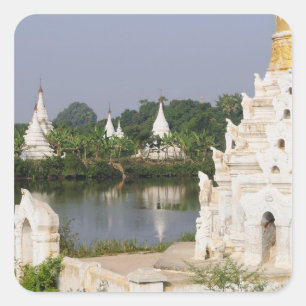 Asia, Myanmar (Burma), Mandalay. A buddhist Square Sticker