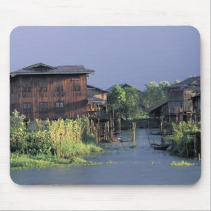 Asia, Myanmar, Inle Lake. A floating village on Mouse Pad
