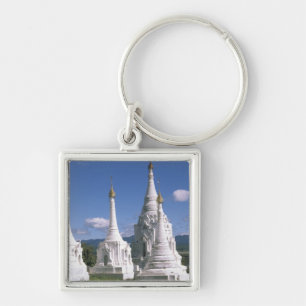 Asia, Myanmar, Inle Lake. Pagodas. 2 Key Ring