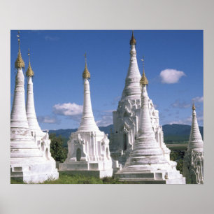 Asia, Myanmar, Inle Lake. Pagodas. 2 Poster
