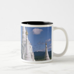 Asia, Myanmar, Inle Lake. Pagodas. 2 Two-Tone Coffee Mug