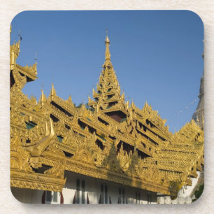 Asia, Myanmar, Yangon. Golden stupa of Shwedagon 2 Coaster