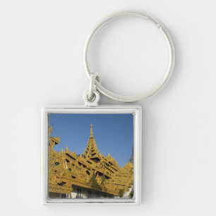 Asia, Myanmar, Yangon. Golden stupa of Shwedagon 2 Key Ring