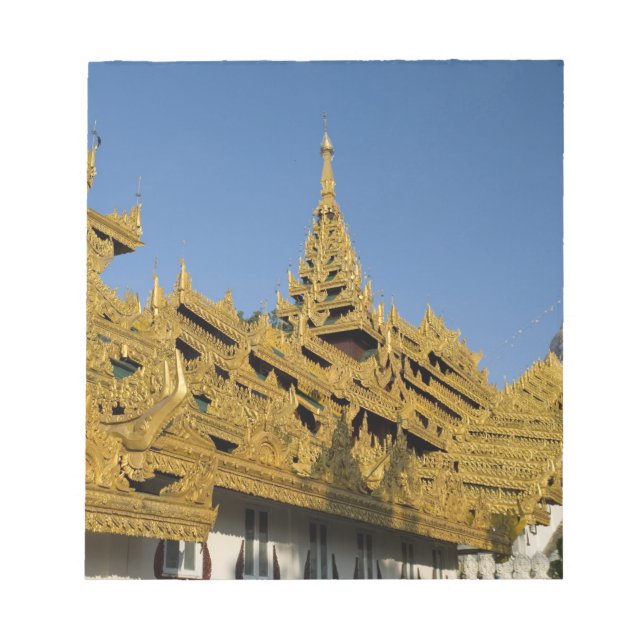 Asia, Myanmar, Yangon. Golden stupa of Shwedagon 2 Notepad (Front)
