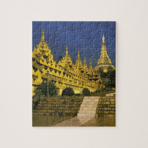 Asia, Myanmar, Yangon. Shwedagon Pagoda at Jigsaw Puzzle