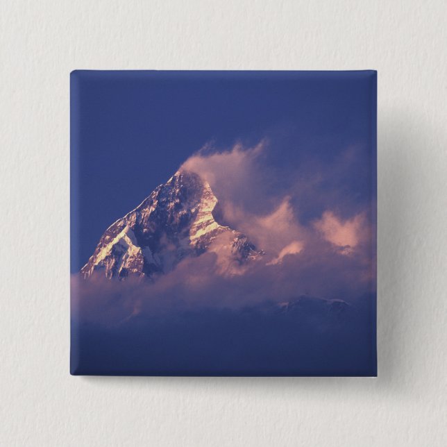 Asia, Nepal. Machhapuchhare 15 Cm Square Badge (Front)