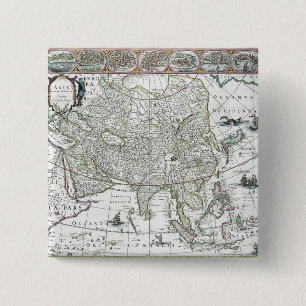 Asia noviter delineata, 1617 15 cm square badge