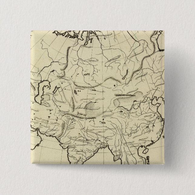 Asia outline map 15 cm square badge (Front)