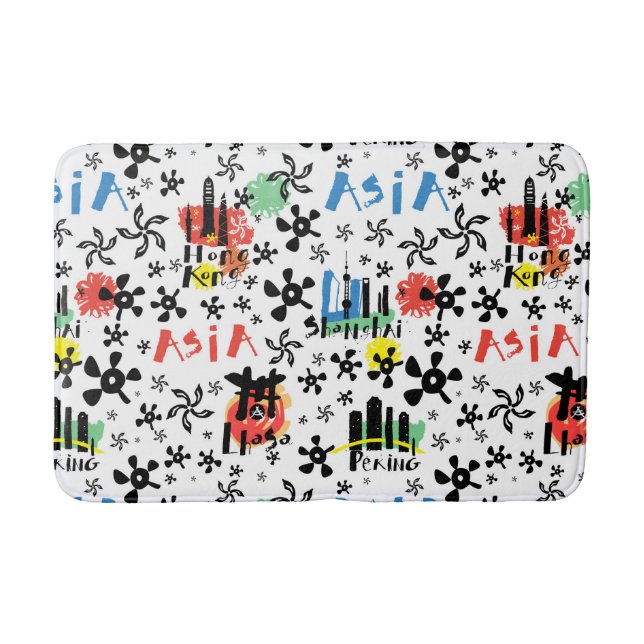 Asia | Symbols Pattern Bath Mat (Front)