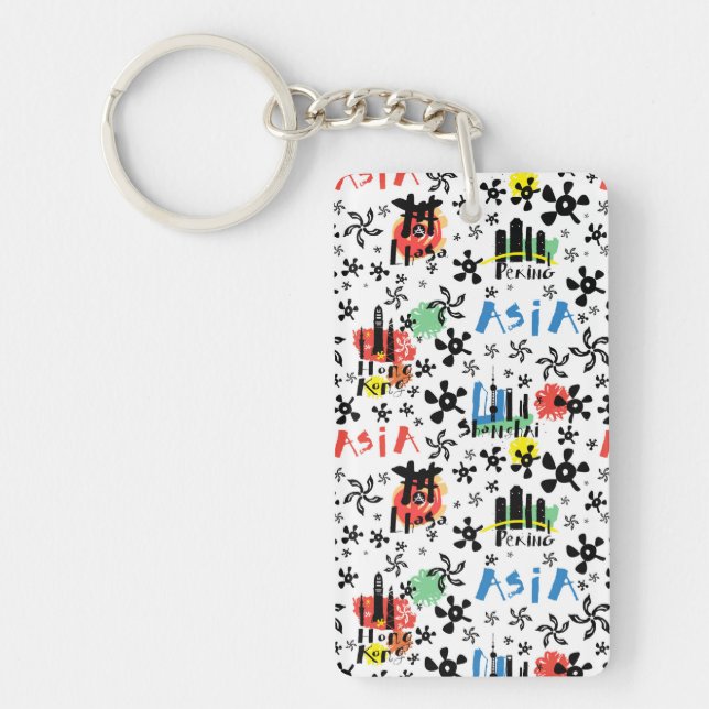 Asia | Symbols Pattern Key Ring (Front)
