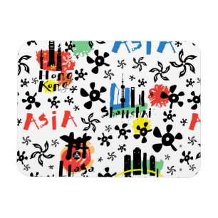 Asia   Symbols Pattern Magnet
