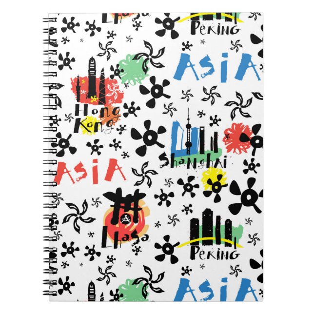 Asia | Symbols Pattern Notebook (Front)