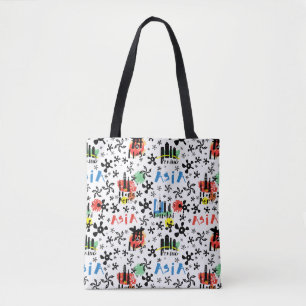 Asia Symbols Pattern Tote Bag