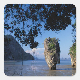 Asia, Thailand, Ao Phangnga NP, coatline, Karst Square Sticker