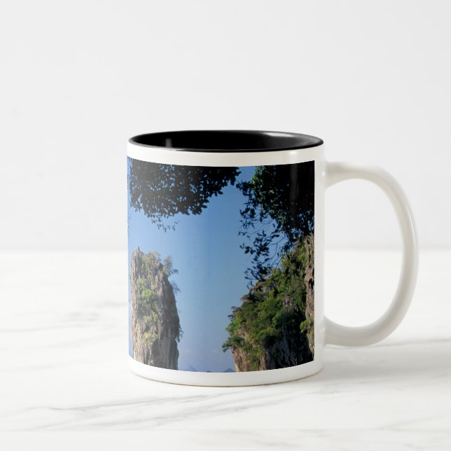 Asia, Thailand, Ao Phangnga NP, coatline, Karst Two-Tone Coffee Mug (Right)