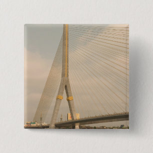 Asia, Thailand, Bangkok, bridge over Chao 15 Cm Square Badge
