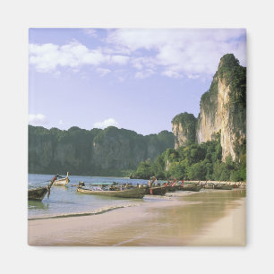 Asia, Thailand, Krabi. West Railay Beach, long Magnet