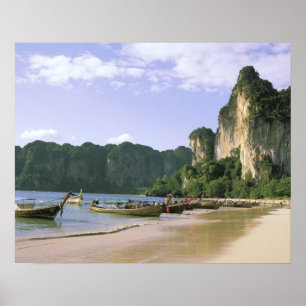 Asia, Thailand, Krabi. West Railay Beach, long Poster