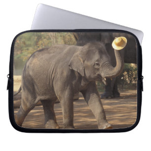 Asia, Thailand, Lampang Bowing with hat - Thai Laptop Sleeve