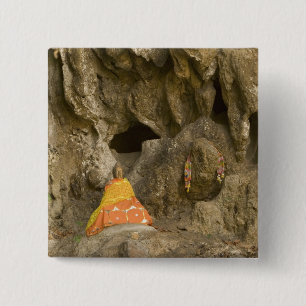 Asia, Thailand, Mae Hong Son, Buddha Images 15 Cm Square Badge